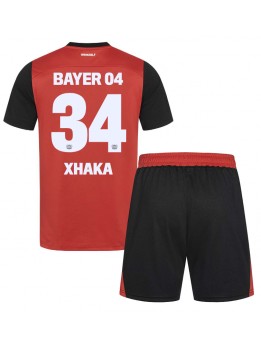 Billige Bayer Leverkusen Granit Xhaka #34 Hjemmedraktsett Barn 2024-25 Kortermet (+ Korte bukser)